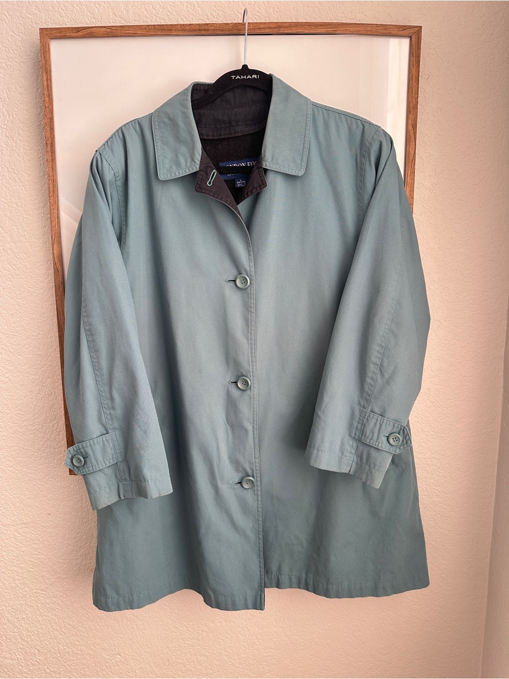 London Fog Limited Edition L Petite Blue Coat Removable Zip-In Fleece Liner